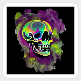 "Vibrant Delight: A Creative and Novel Colorful Skull Design" Magnet